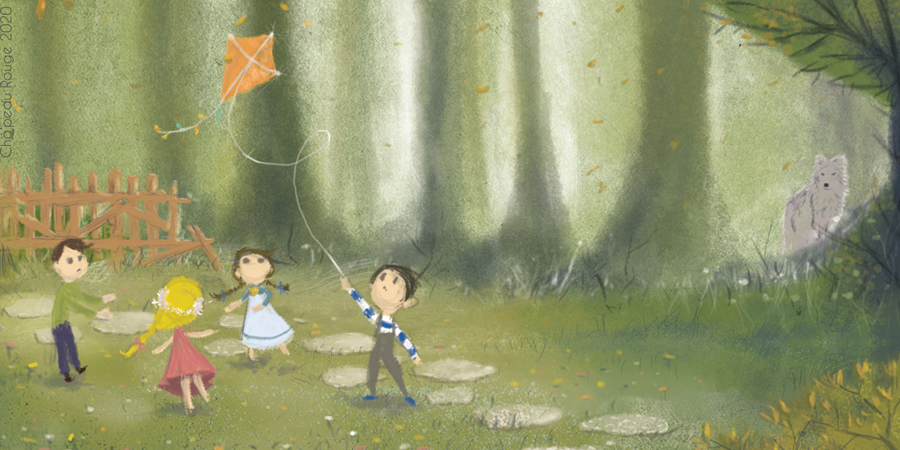 enfance enfant Cha'peau rouge illustration aquarelle dessin graphisme art Marie Charlotte Granié watercolors